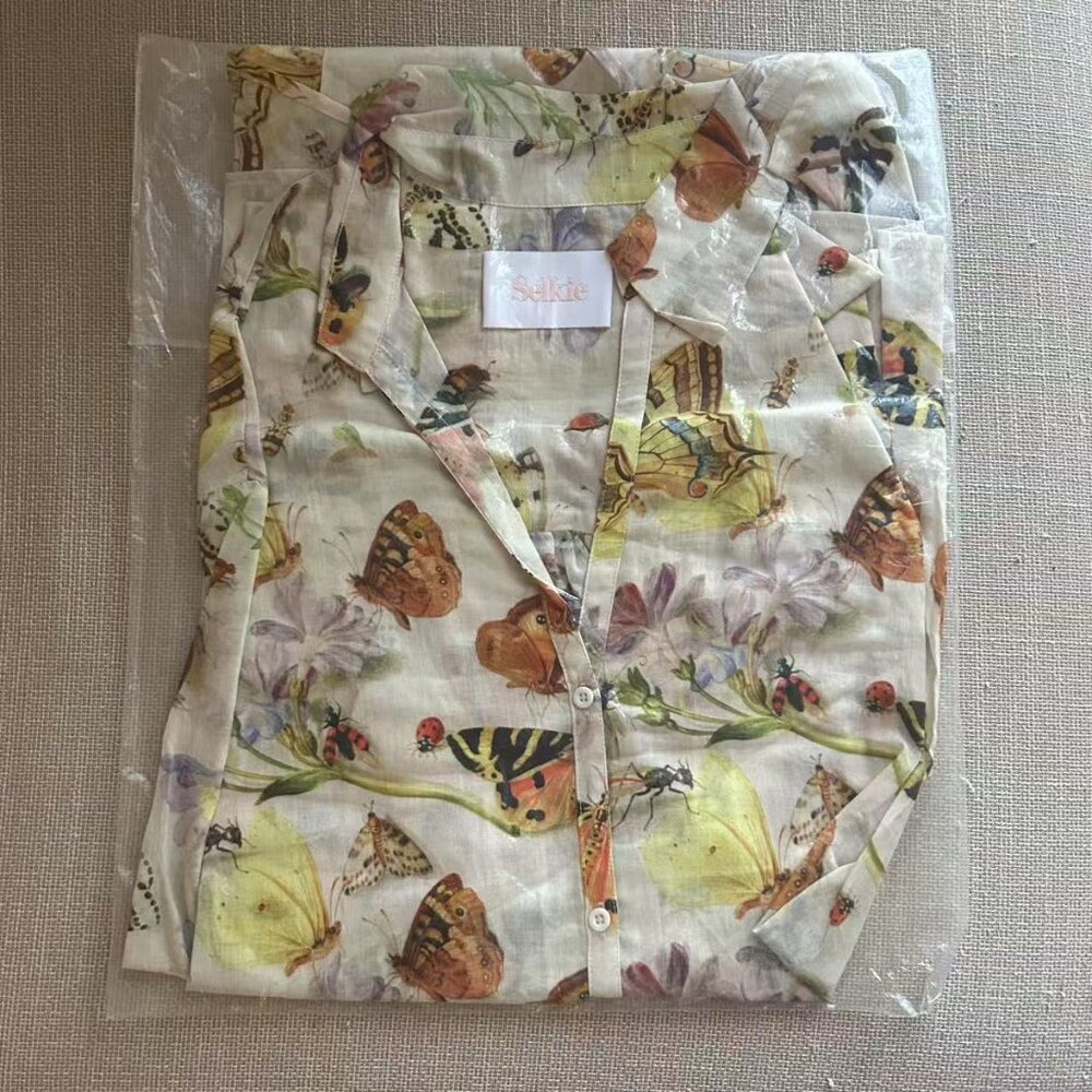 Selkie The Elder Beach Blouse Cotton Button Down Causal Beach Small - Picture 5 of 9